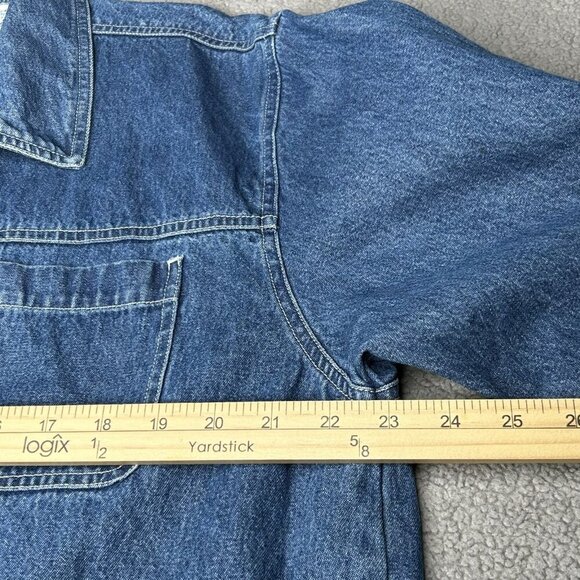 Erika & Co Jacket Womens Large Denim Button Front Utility Chore Pockets Vintage - Picture 7 of 11